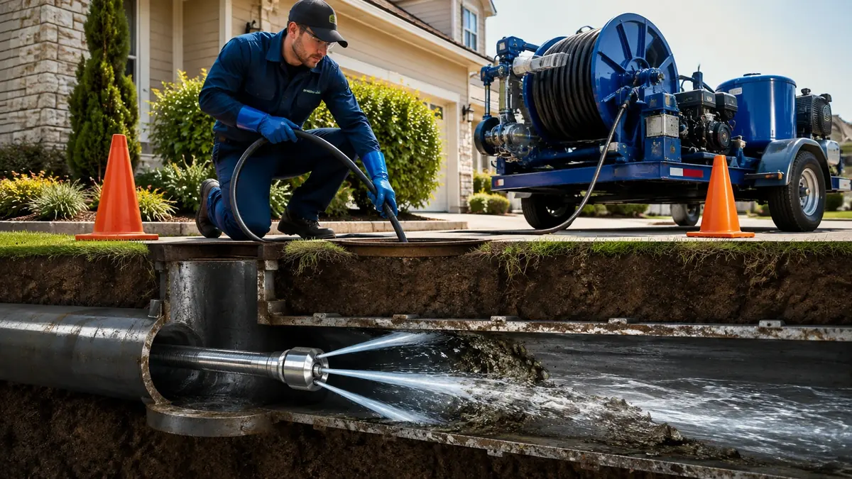 Main Sewer Line Hydro Jet Cleaning in Forest Falls