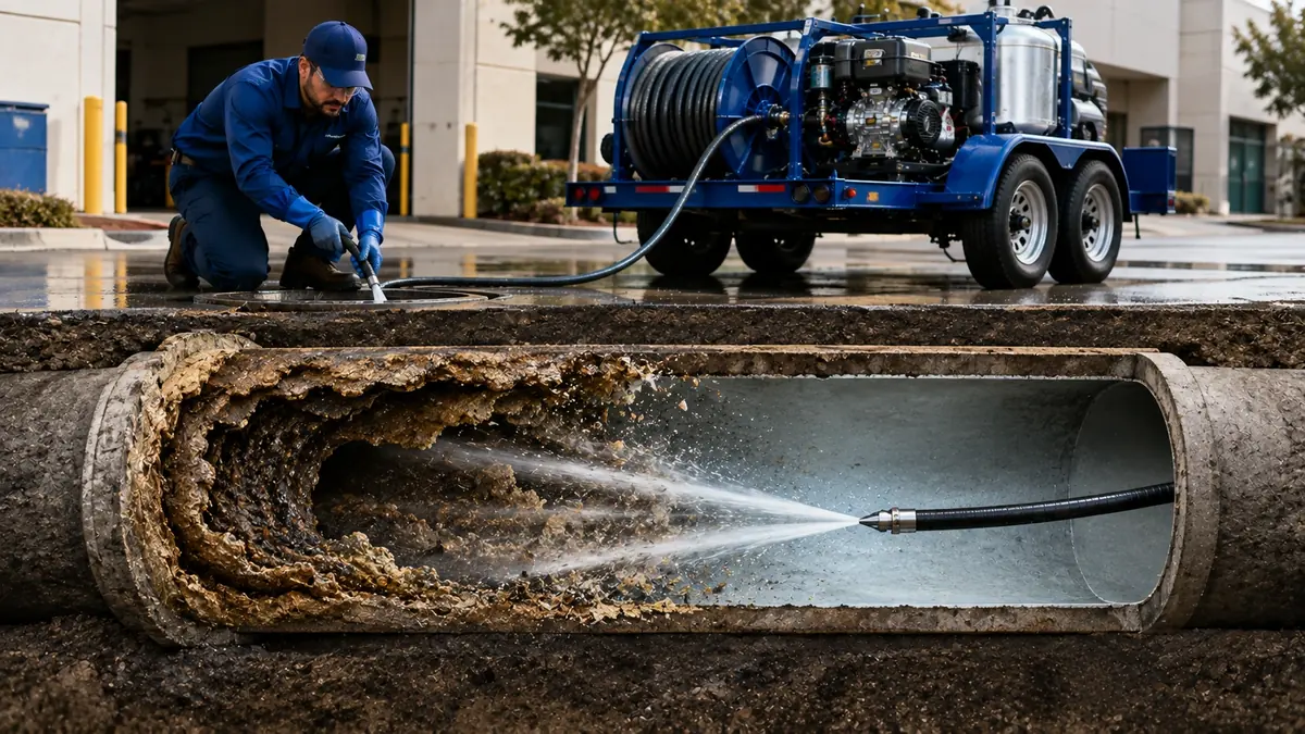 Sewer Pipe Descaling in Forest Falls